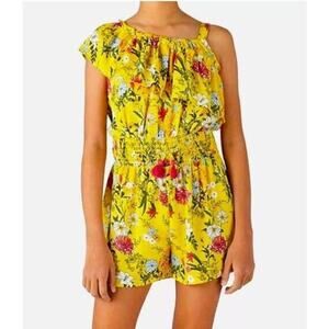 BCBG Girls Romper‎ Jumper with Flowers and Tassels Aspen Gold, S 7/8 summer